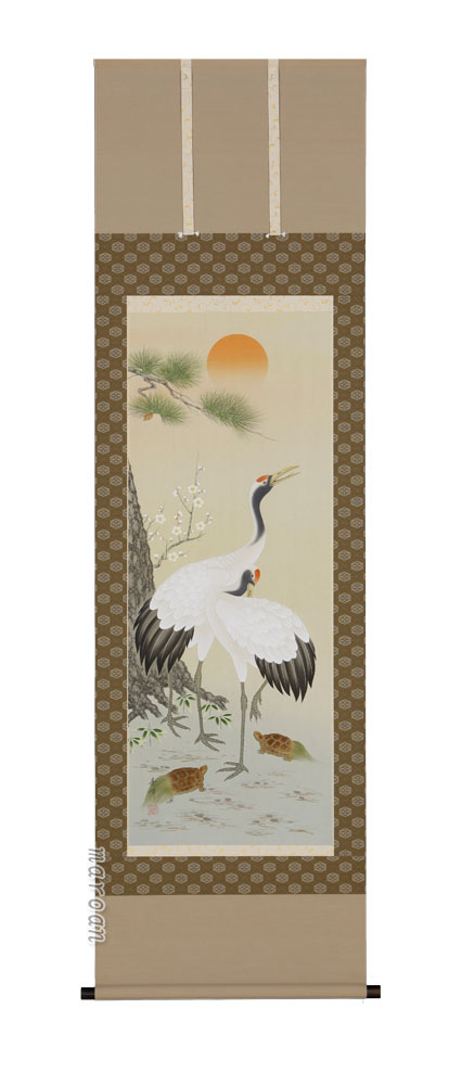 楽天市場】掛け軸 掛軸（かけじく） 鶴亀（藤沢 寿峰）全国送料無料