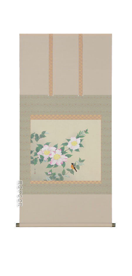 楽天市場】掛け軸 掛軸（かけじく）山茶花（井上 清治）全国送料無料