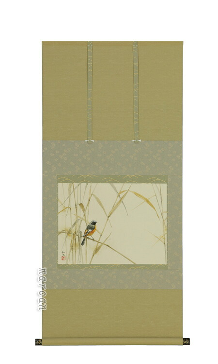 掛け軸/掛軸 尉鶲(小川 和也)(尺八横)(太巻き桐箱入)【送料無料】【代引手数料無料】|まろ庵