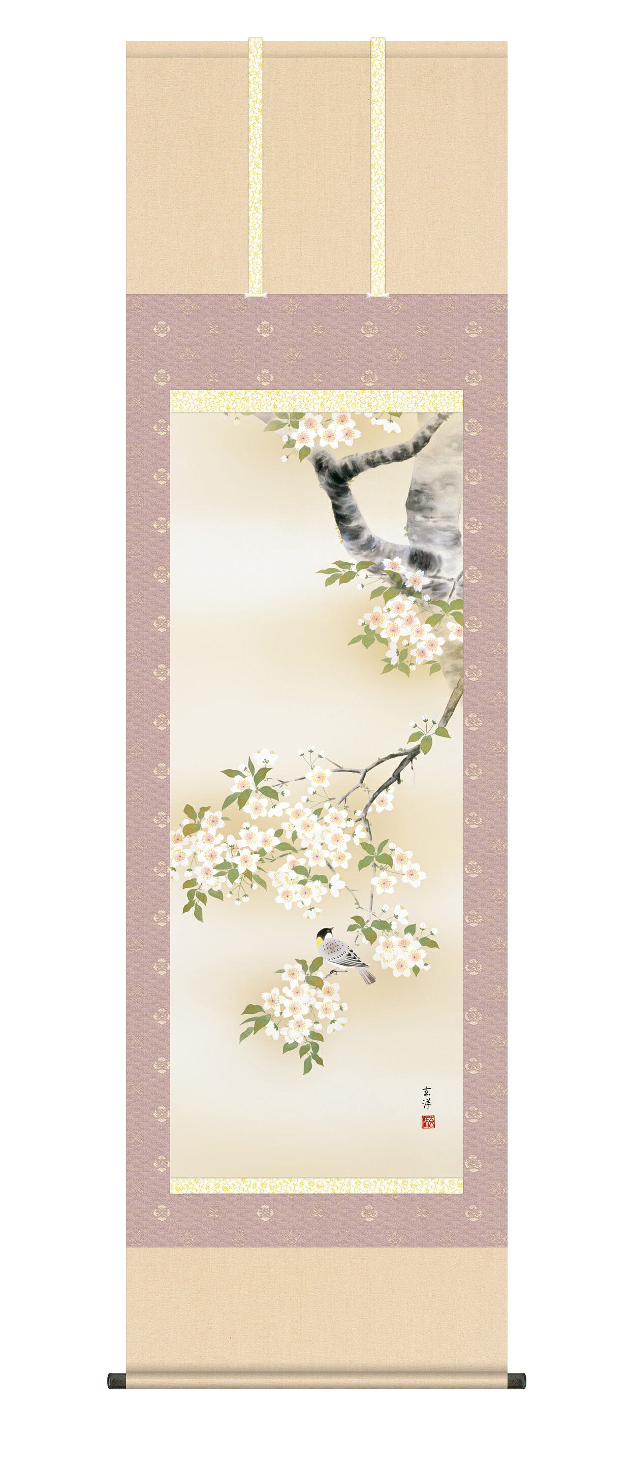 掛け軸／掛軸【春】 桜花に小鳥（近藤 玄洋） 【送料無料】【代引手数料無料】