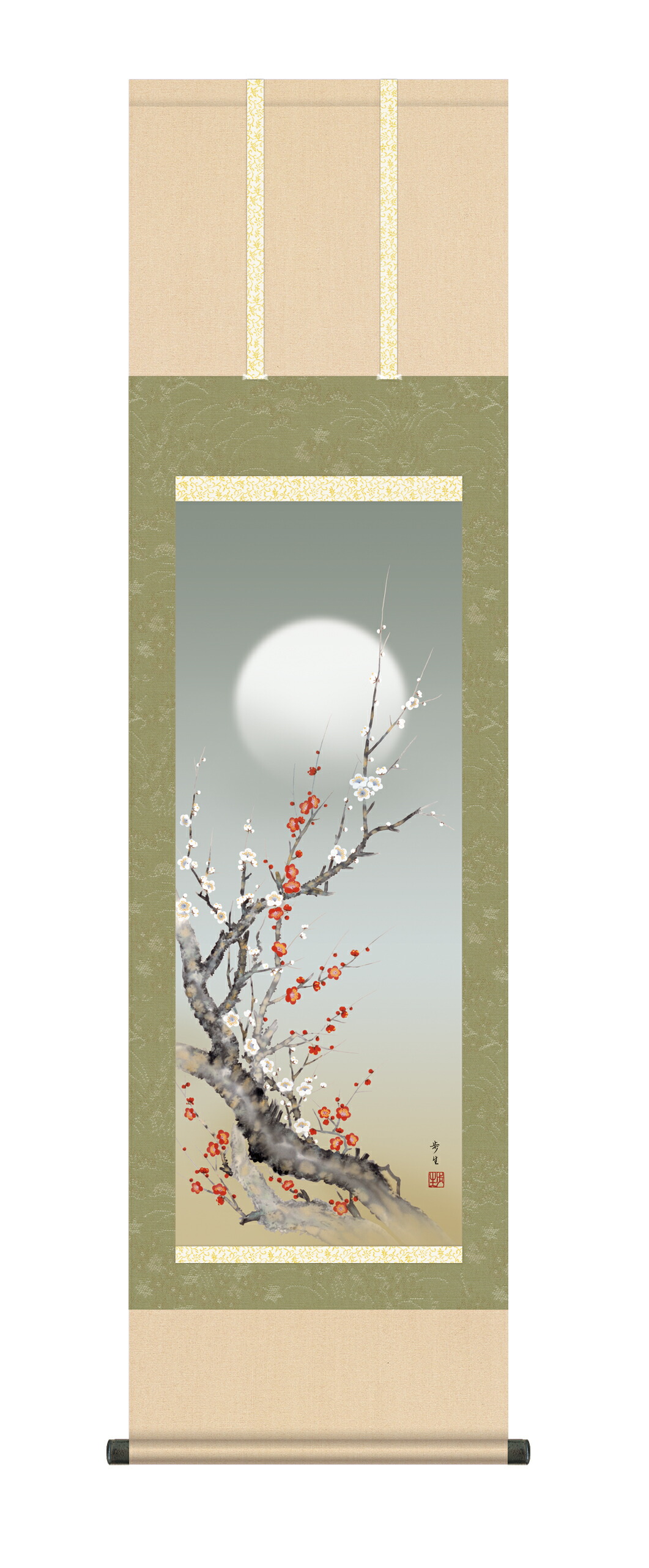 緒方葉水　夜桜　掛け軸　掛軸　桜　新品送料無料 楽天市場】【掛け軸／掛軸／花鳥画】夜桜（緒方 葉水）【送料