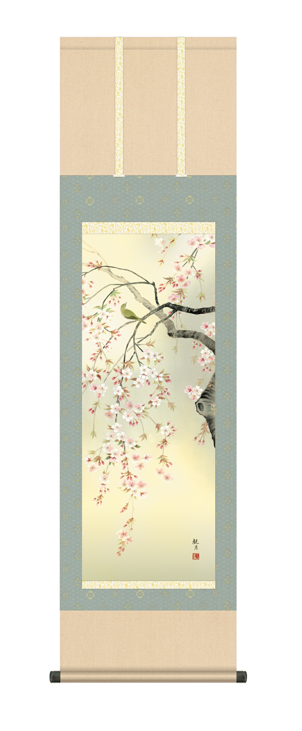 掛け軸／掛軸【春】<br>桜花（森山 観月）<br>【送料無料】【代引手数料無料】