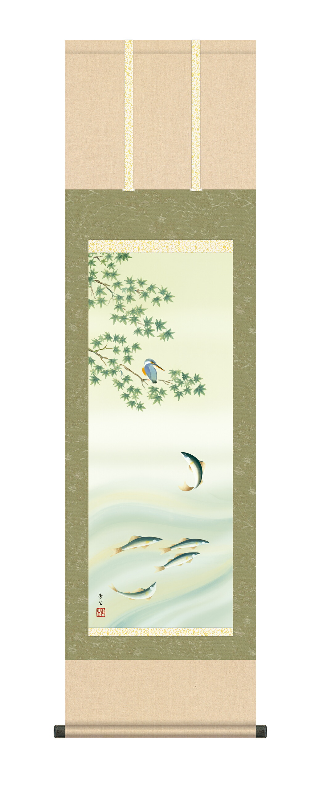 楽天市場】掛け軸／掛軸 【鶴亀】赤富士飛翔（瀬田 功舟）【尺三