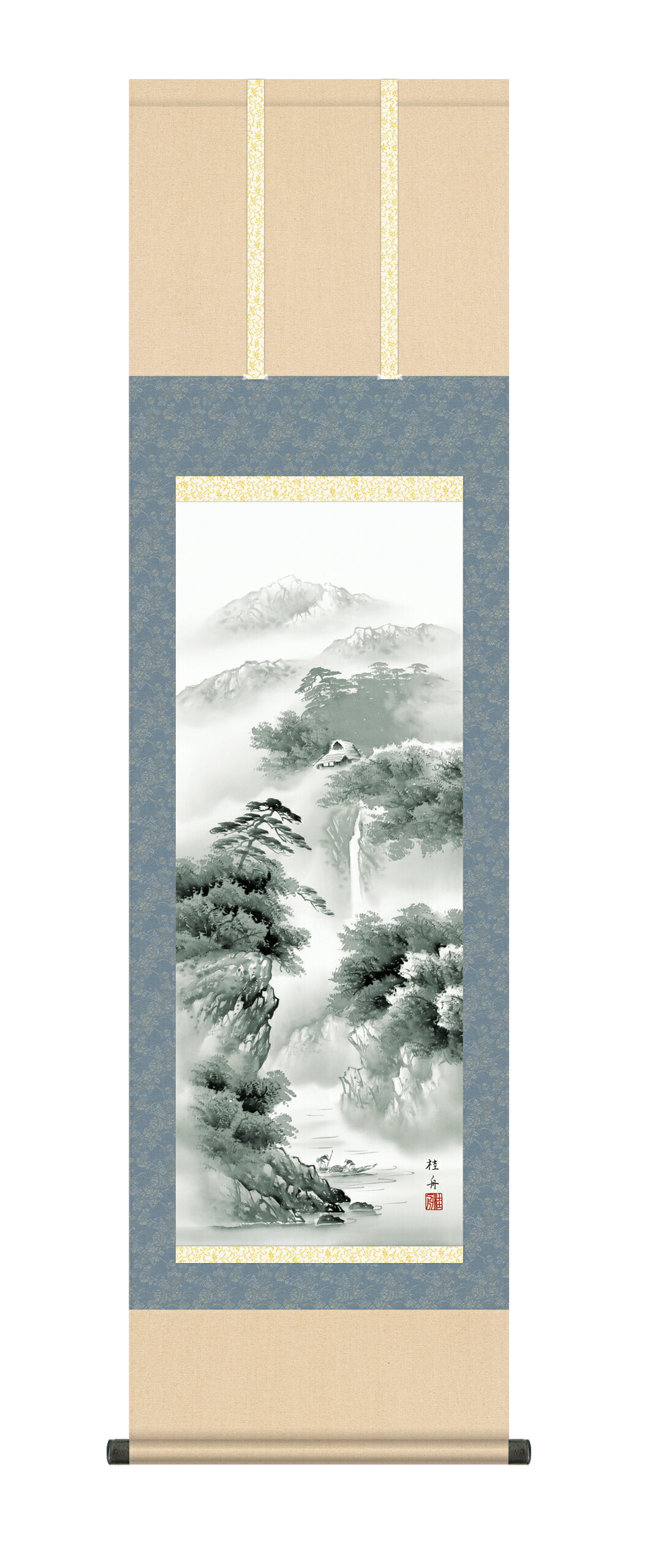 掛け軸 掛軸 尺三164cm 蒼山憧憬（長江　桂舟） 送料無料 代引手数料無料