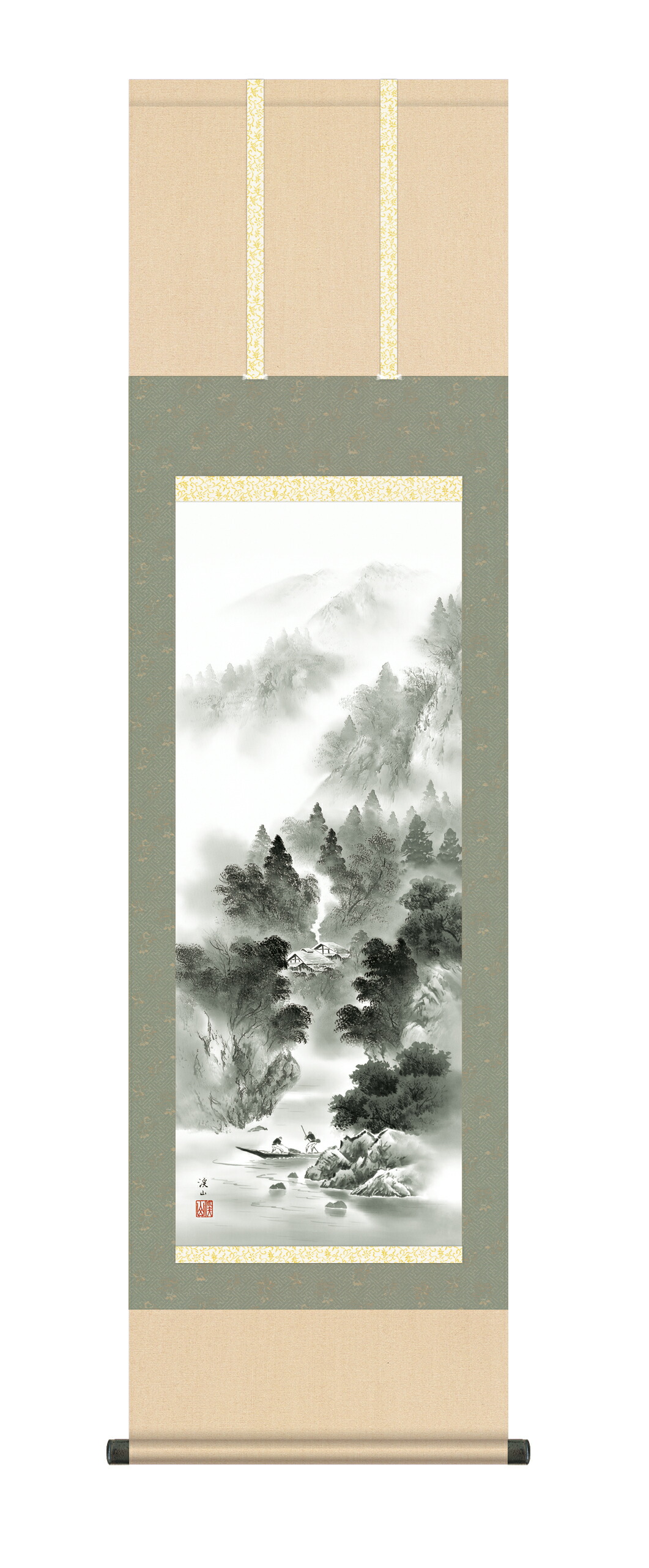 【掛け軸／掛軸／山水画】 悠景山水（伊藤 渓山） 【送料無料】【代引き手数料無料】