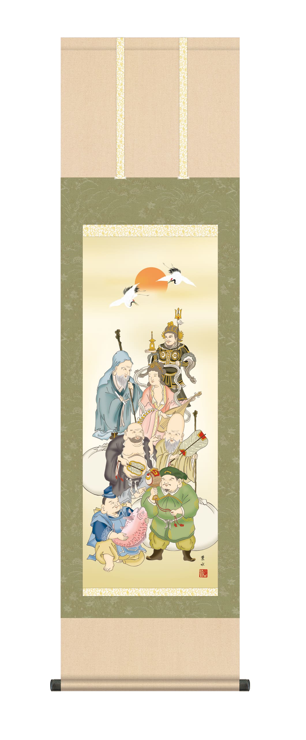 【お多福/百福年中行事図】土屋暁春 727 双幅 お福さん 正月 掛け軸　肉筆 お多福/百福年中行事図】土屋暁春 727 双幅 お福さん 正月