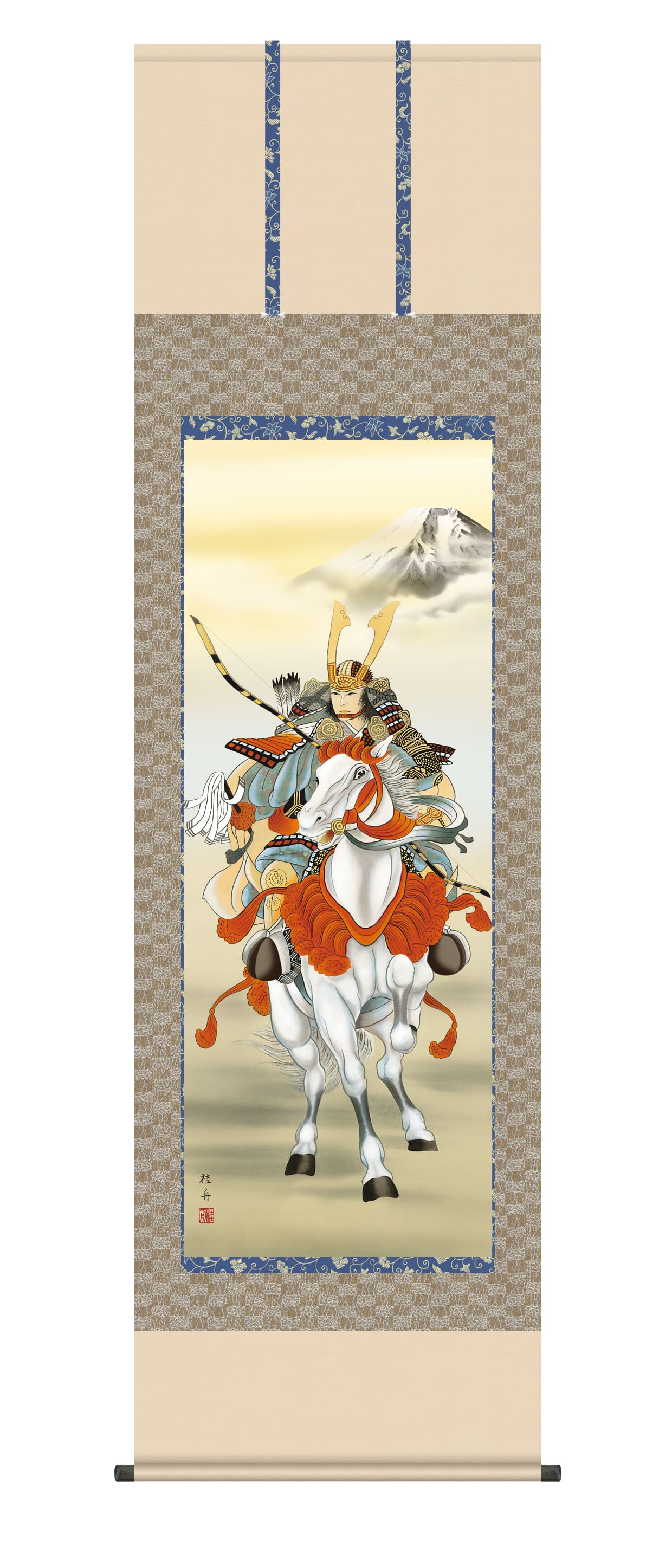 掛け軸／掛軸【武者・節句】白馬武者（長江　桂舟）　端午の節句　武者【送料無料】【代引手数料無料】｜まろ庵