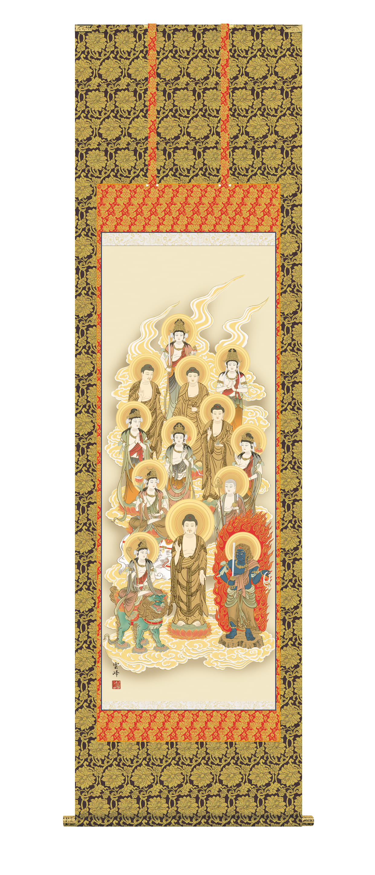 掛け軸 掛軸 十三佛 十三佛(清水 雲峰) 　お盆　供養　法要　御命日　祭礼　諸行事　浄土宗　浄土真宗　天台宗　禅宗　送料無料 代引き手数料無料