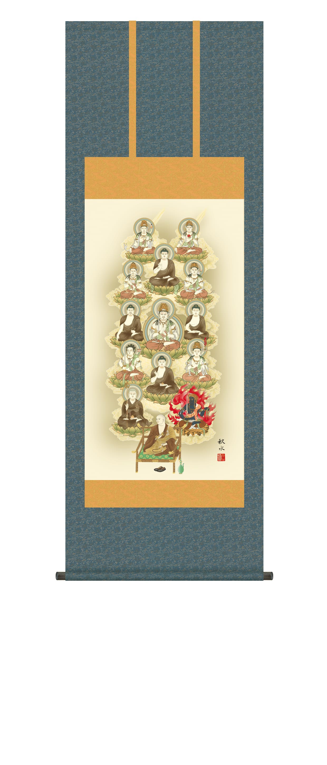 弘法大師　空海　掛軸　十三 壁掛け　四国　香川県 弘法大師空海像 複製画 掛け軸に仕立てられた空海像の複製画を