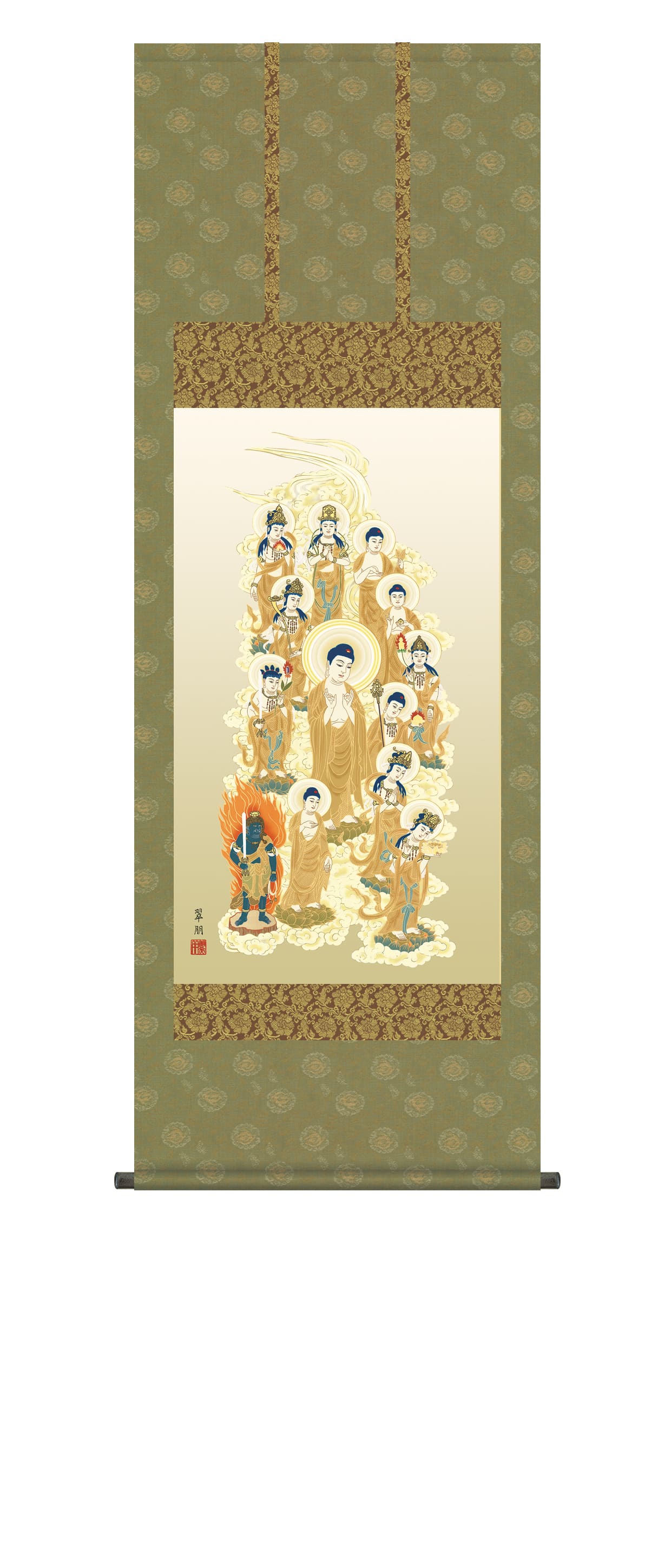 掛け軸 掛軸 十三佛十三佛(鈴木 翠朋)　法要　御命日　祭礼　諸行事　天台宗　浄土宗　浄土真宗　禅宗　送料無料 代引手数料無料｜まろ庵