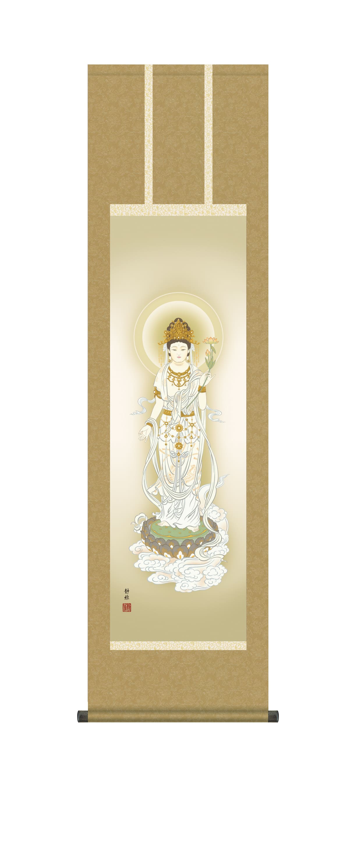 掛け軸/掛軸【観音】聖観音(阿部 静雅)【尺三】 仏事画 行事飾り 観音様【送料無料】【代引手数料無料】|まろ庵