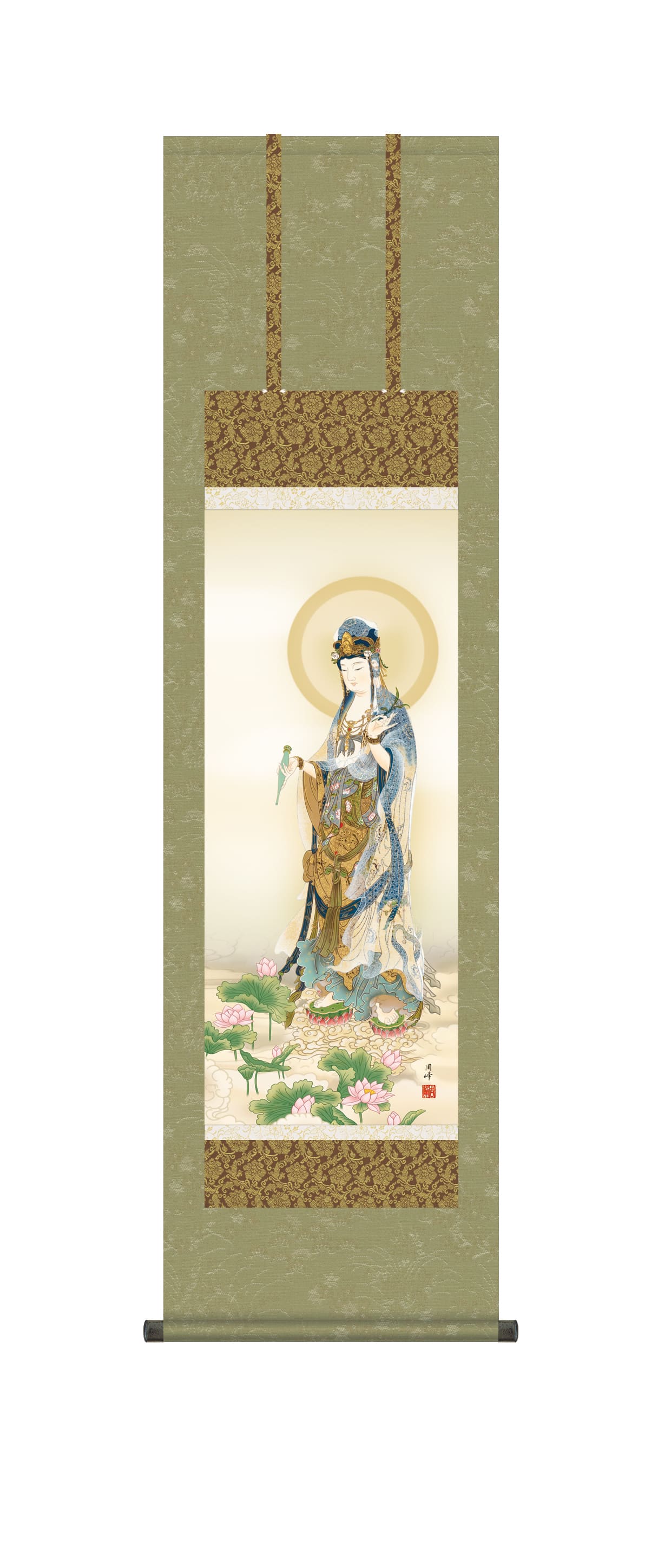 楽天市場】掛け軸 蓮上観音 (高畠周峰) 送料無料 掛軸 : 掛け軸・絵画