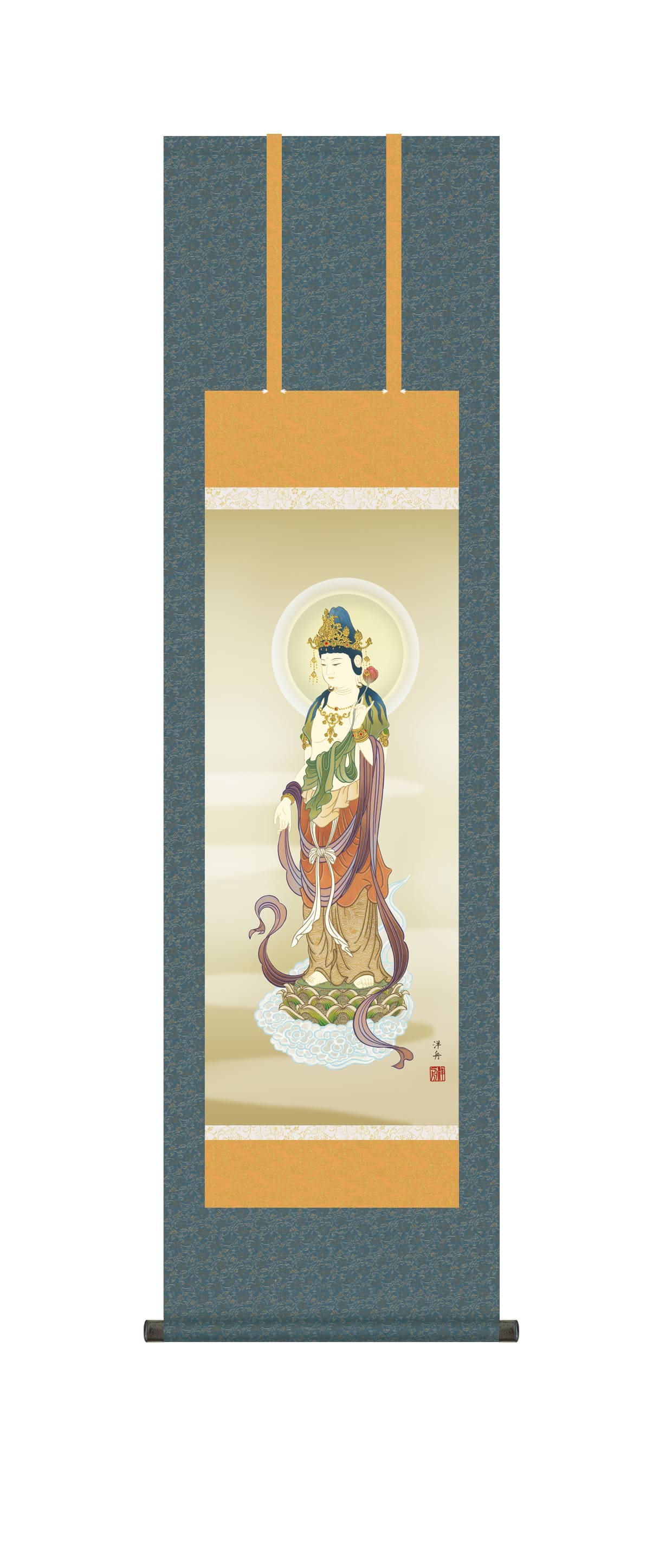 楽天市場】掛け軸 掛軸 観音様 雲上観音（鈴木 翠朋）?新品掛軸