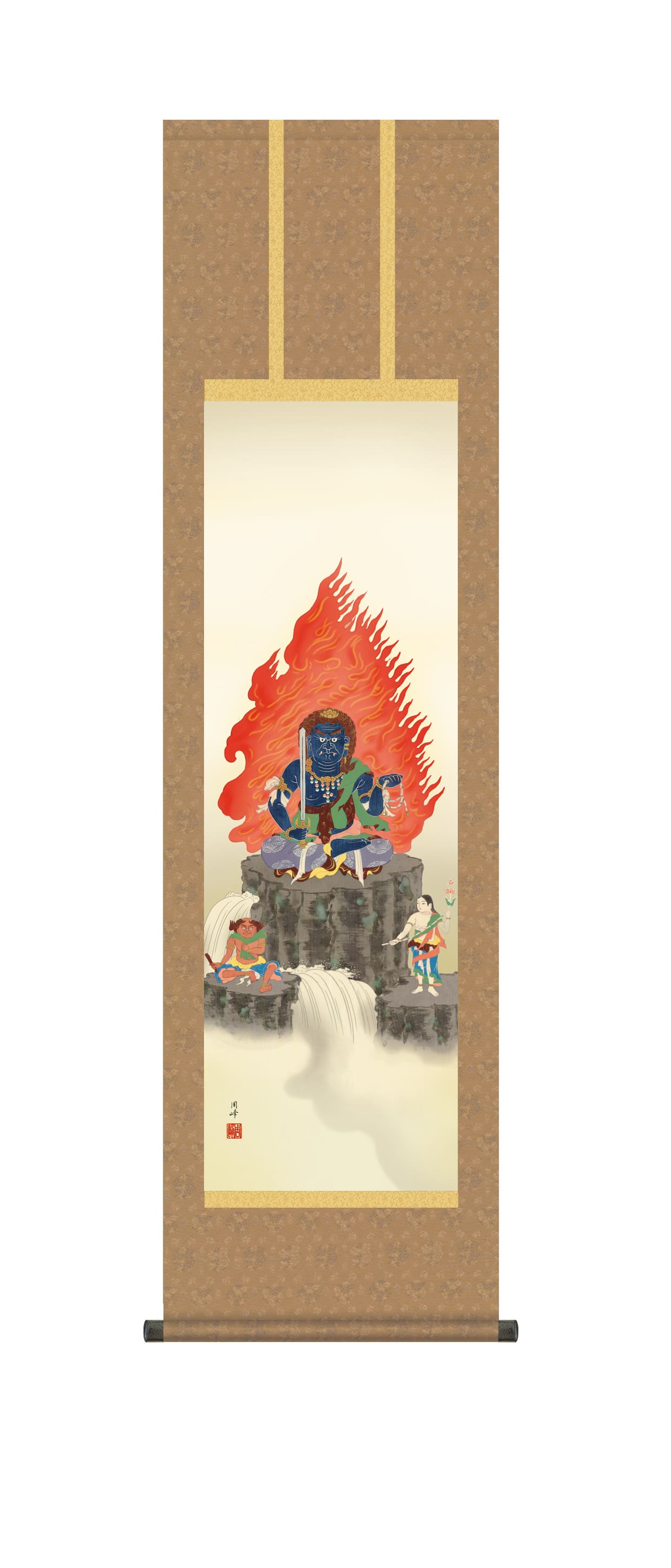 掛け軸 掛軸 仏事 不動明王(高畠 周峰)【尺三】 仏事画 行事飾り 厄除 【送料無料】【代引手数料無料】|まろ庵