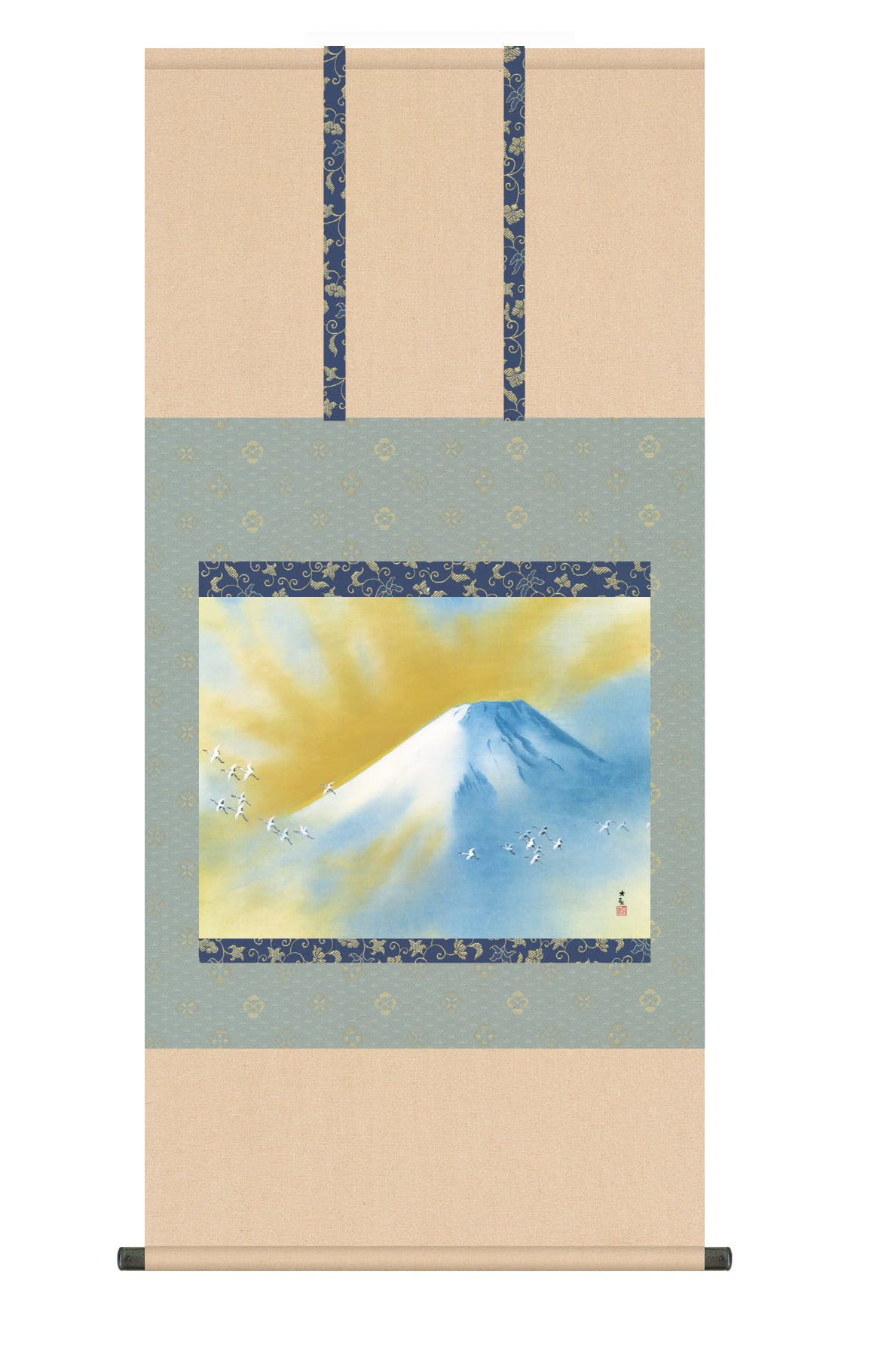 掛け軸(掛軸)【尺五】 霊峰飛鶴（横山大観）【複製】 　名画　複製　日本製　富士山【送料無料】【代引き手数料無料】