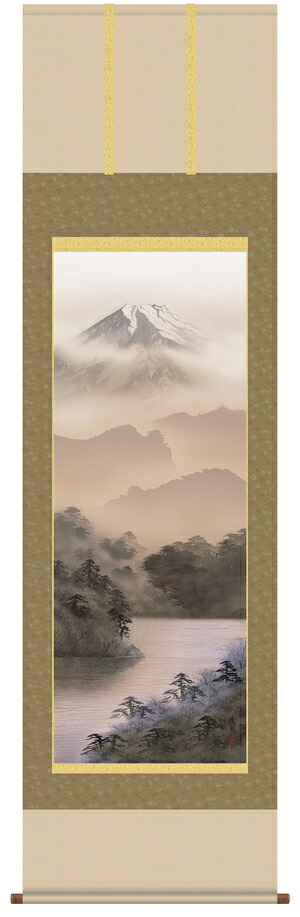 【掛け軸／掛軸／山水画】富士閑景（熊谷　千風）【送料無料】【代引き手数料無料】｜まろ庵