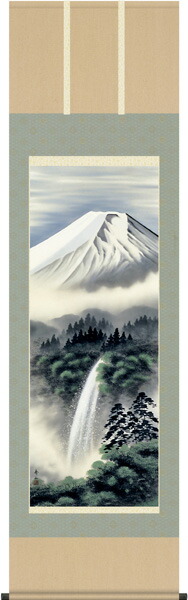 掛け軸／掛軸【富士/尺五】 富士幽谷【鈴村　秀山） 【送料無料】【代引手数料無料】