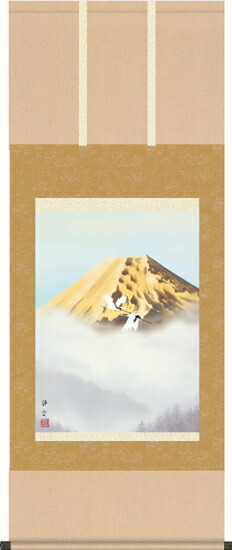 楽天市場】掛け軸 富士松鶴／田中祥堂 「美術名典掲載作家」 肉筆 掛軸