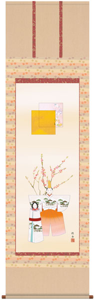 掛け軸／掛軸【お雛さま】 立雛（長江　桂舟） 【送料無料】【代引手数料無料】