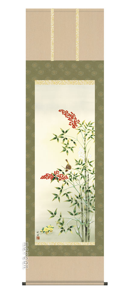 掛軸 菊華 忍景翠 共箱 花 黄色 Amazon.co.jp: 掛け軸／掛軸 桃 菊 植物花・ 琵琶 幸運（四幅