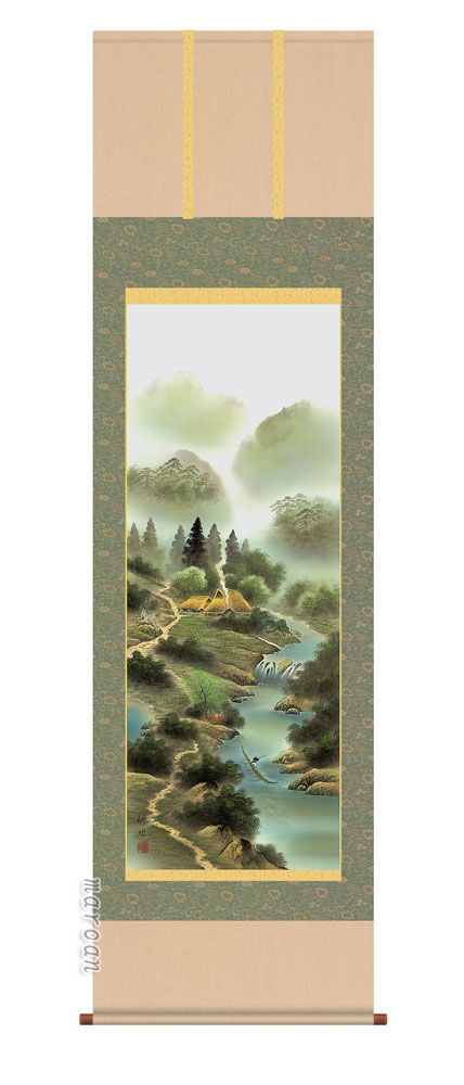 楽天市場】掛け軸 開運四神相応山水図 （今井玲豊） （掛軸小物