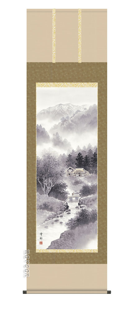 楽天市場】掛け軸 掛軸 山水 雄峰水明（中山 雪邨）?新品掛軸（かけじ