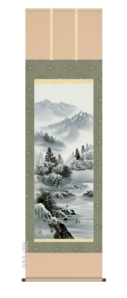 掛け軸／掛軸【山水】 閑雅悠景（鈴村　秀山） 【送料無料】【代引手数料無料】