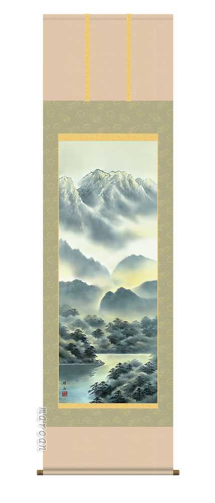 楽天市場】掛け軸 掛軸 山水 彩色山水（江本 修山）?新品掛軸（かけじ