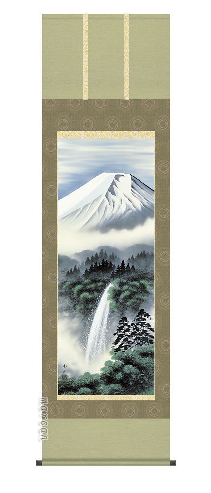 掛け軸／掛軸【富士/尺五】 富士幽谷【鈴村　秀山） 【送料無料】【代引手数料無料】