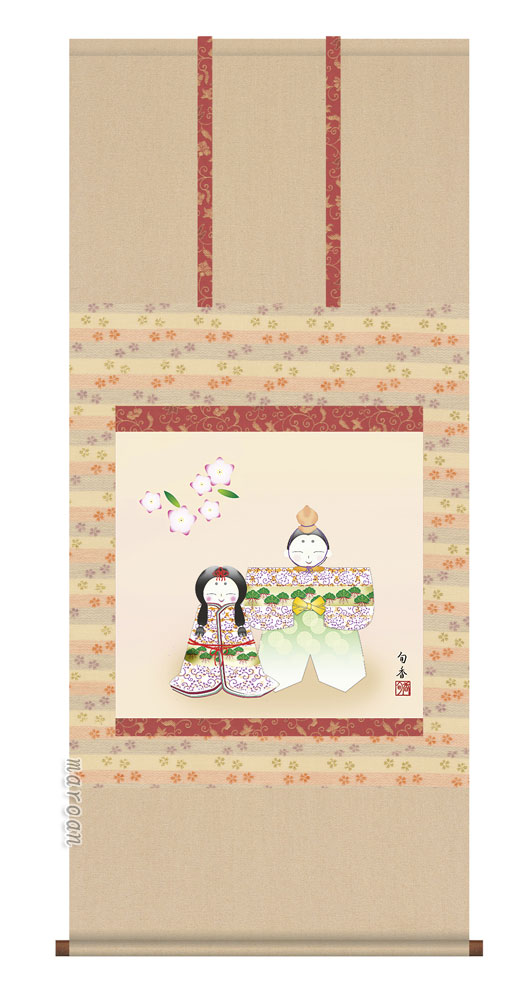 掛け軸／掛軸【お雛さま】<br>人形雛（伊藤　香旬）<br>【送料無料】【代引手数料無料】