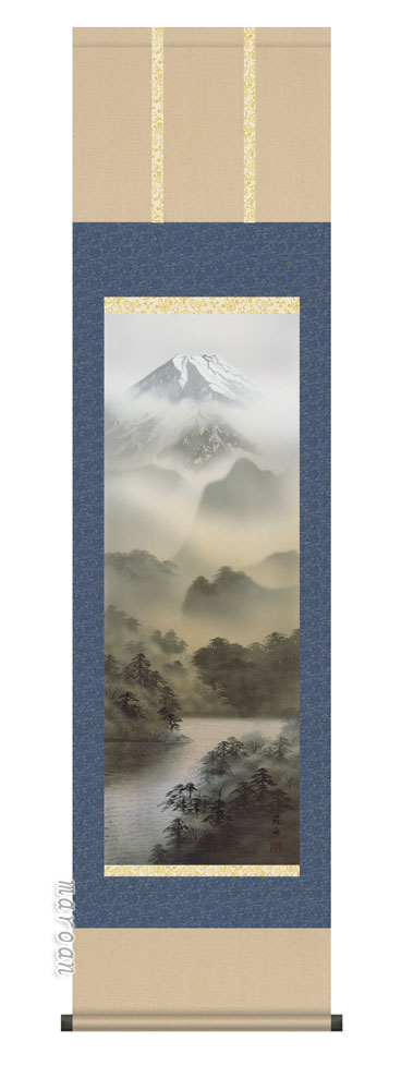 掛け軸 掛軸 富士山　<br>富士閑景(稲葉 苑舟)【尺三幅】<br>【送料無料】【代引き手数料無料】