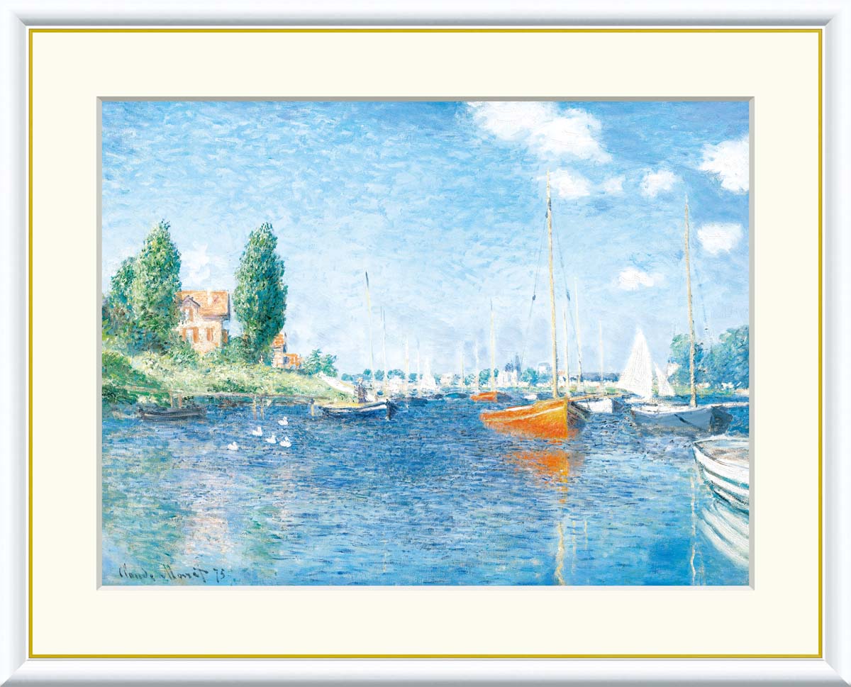 楽天市場】赤いボート、アルジャントゥイユ モネ 名画 レプリカ 有名画