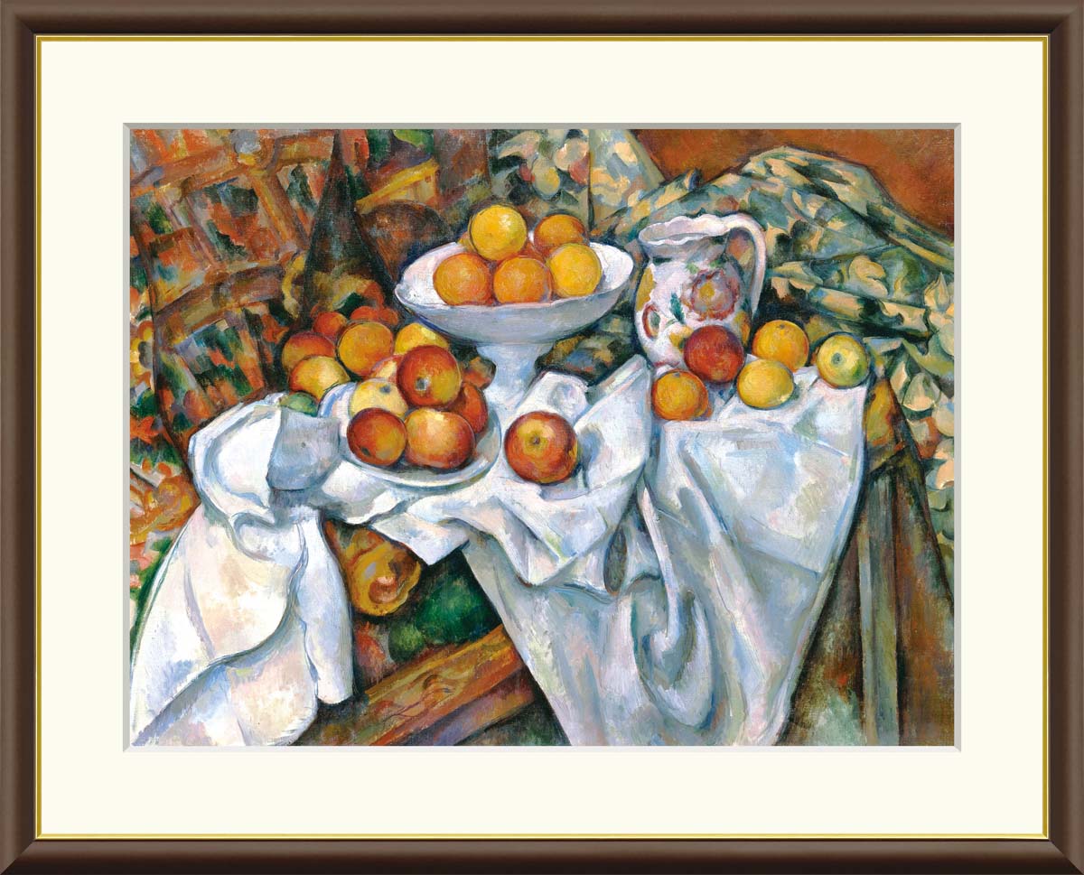 ポール・セザンヌ、【りんごとオレンジ】、希少な画集画より、新品高級額・額装付 楽天市場】絵画 アート額絵 ポール・セザンヌ 林檎とオレンジ 52×42cm