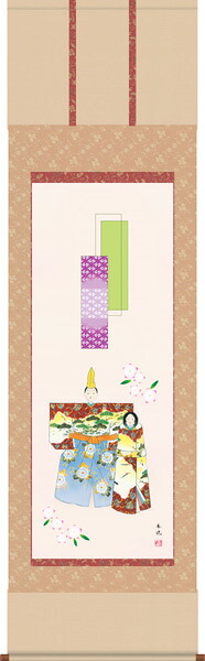 掛け軸 掛軸 お雛さま 桃の節句 立雛（西尾　香悦） 送料無料 代引手数料無料