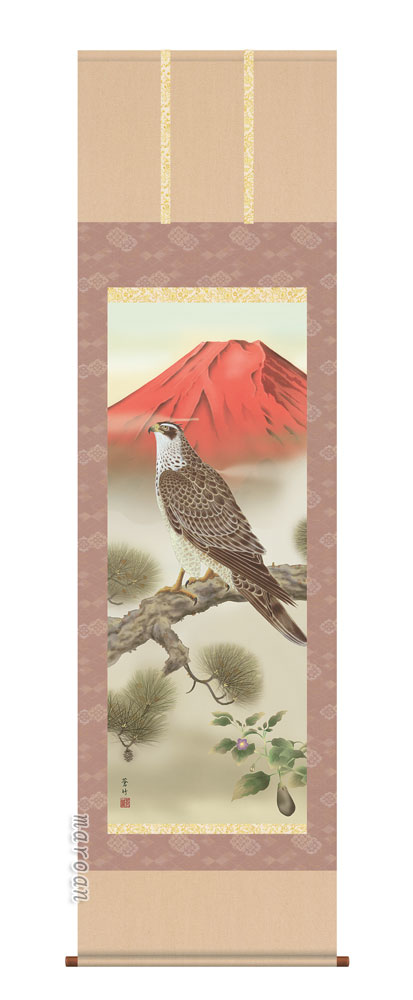 楽天市場】掛け軸／掛軸【正月掛け】一富士二鷹三茄子（高見 蘭