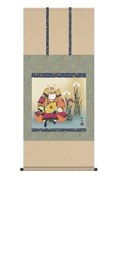 楽天市場】【掛け軸・掛軸】辰本青花『菖蒲』日本画□表装済み・新品