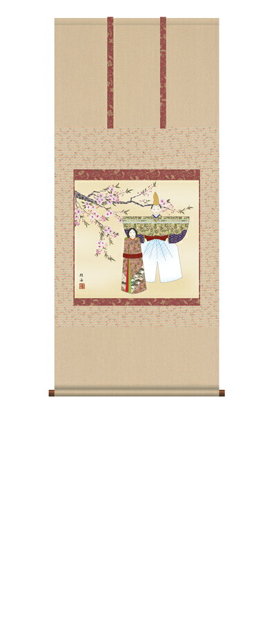 掛け軸／掛軸【お雛さま】 立雛（長江　桂舟） 【送料無料】【代引手数料無料】