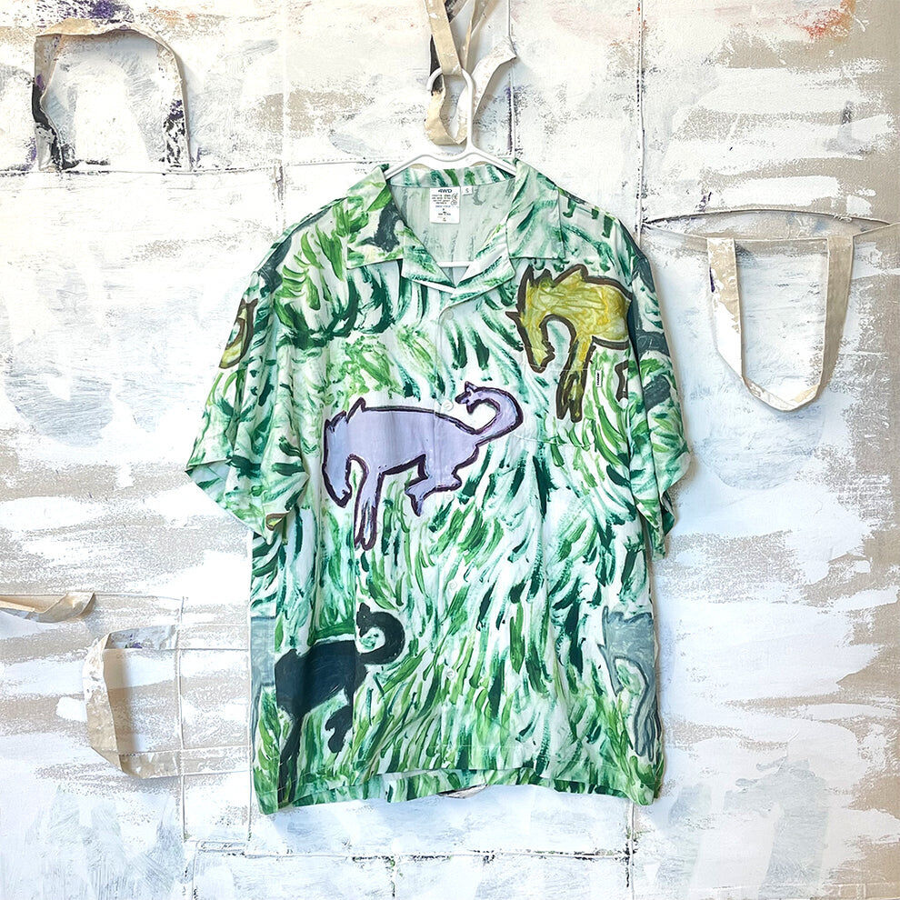 4WD(4 WORTH DOING)Horse Painting S/S Shirt ストリート エーロン ポンダロフ 総柄 半袖シャツ|maroon.webstore