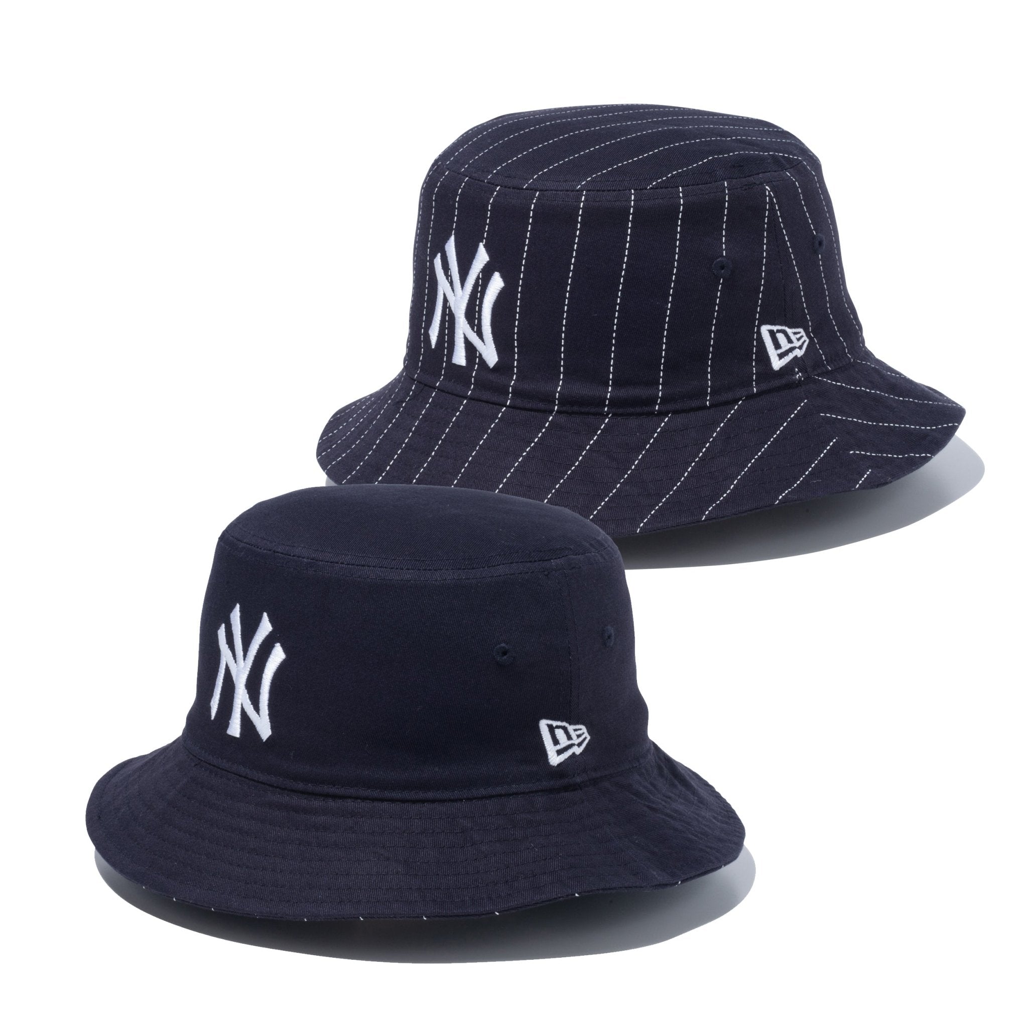 リバーシブル コットン バケットハット ネイビー/チェック ニューエラ(NEW ERA) ハット リバーシブル バケット01 ブラック