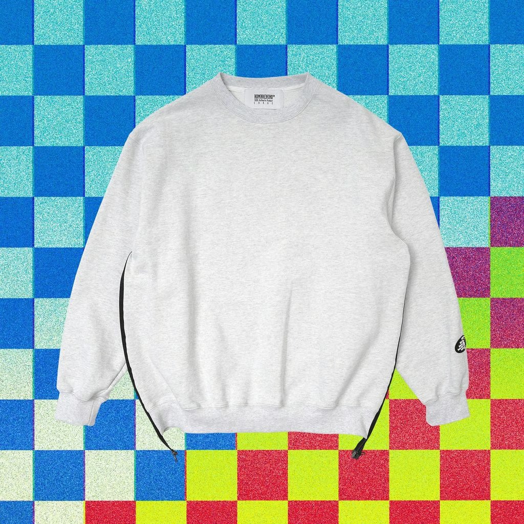 HOMBRE NINO  VENTILATION CREWNECK オンブレニーニョ ベンチレーションファスナー 労働者の一団のど首 調教師 24aw トップス-スウェット・トレーナー