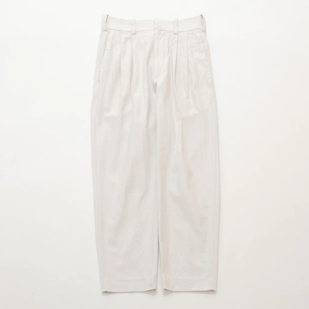 YAECA Chino Cloth Trousers Two Tuck Straight ヤエカ チノ ツータック ストレイト パンツ 25ss|maroon.webstore