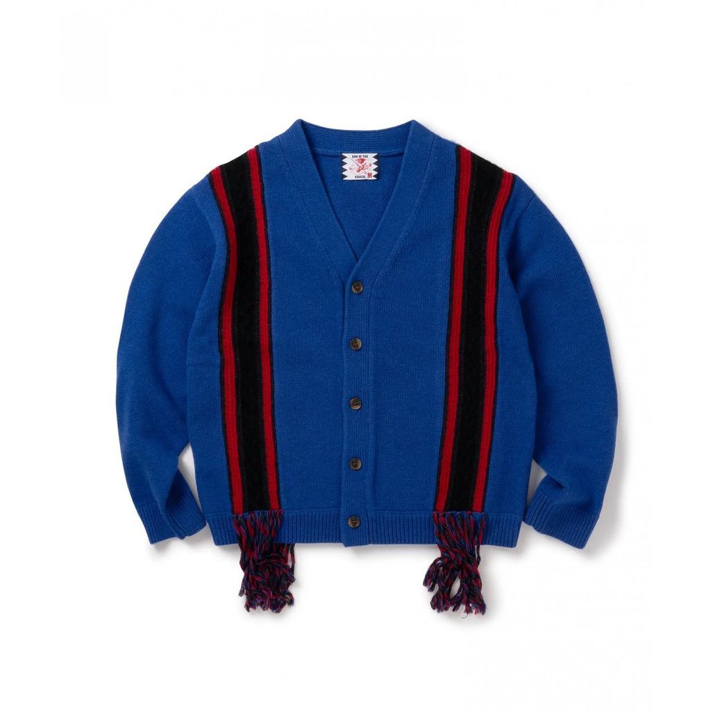 SON OF THE CHEESE FRINGE KNIT CARDIGAN｜maroon.webstore