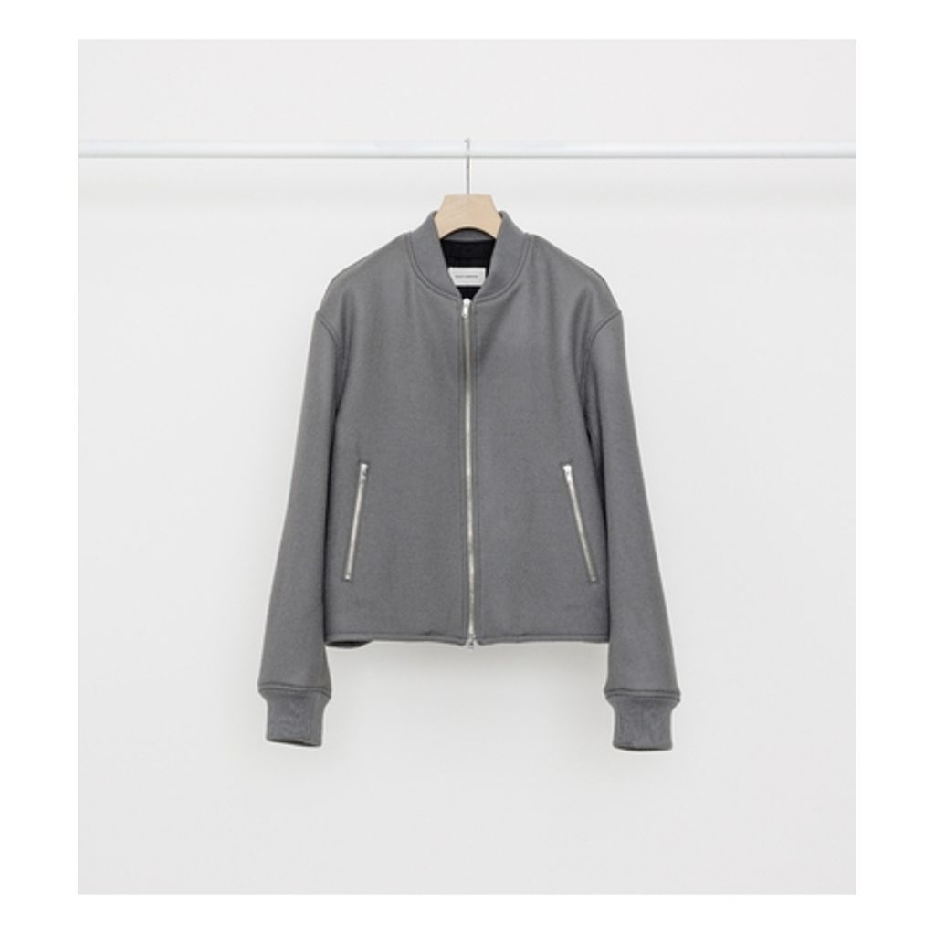 MARKAWARE ORGANIC WOOL DOUBLE CLOTH SHORT BOMBER JACKET｜maroon.webstore