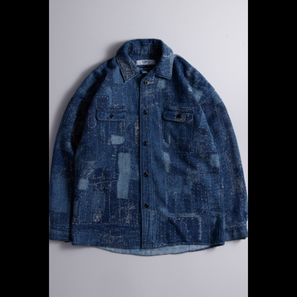 【取っておく商いもの】FDMTL FA26SH41JU BORO JACQUARD SHIRT JACKET 3YR WASH