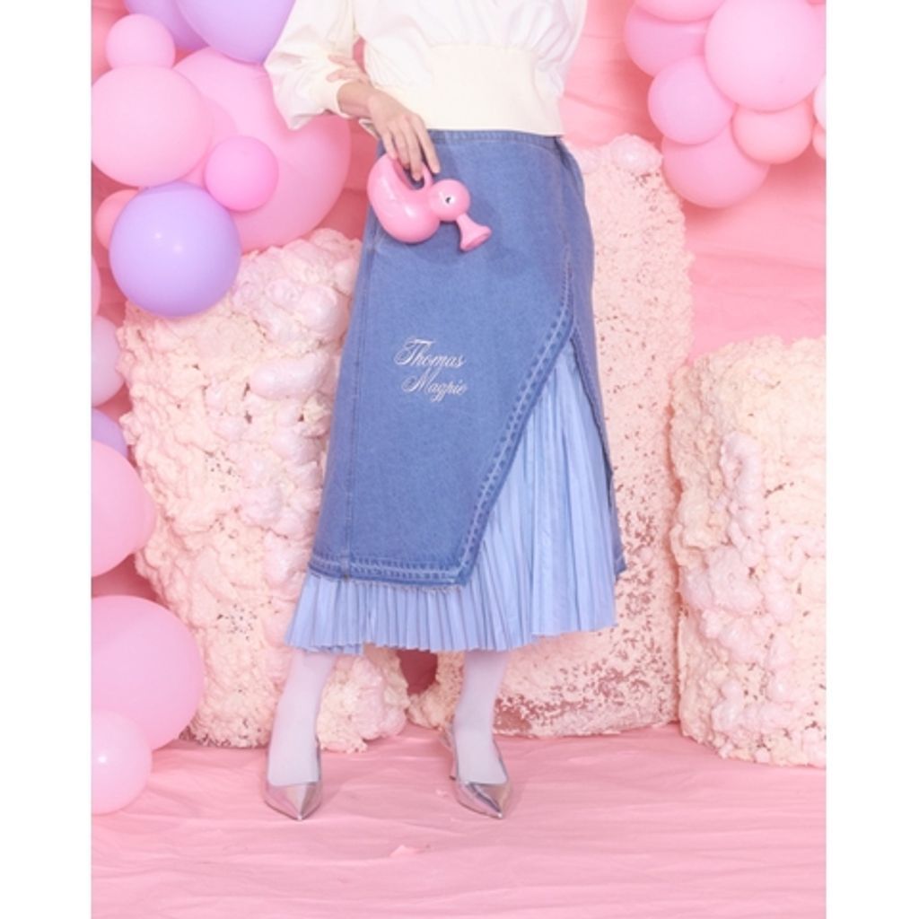 THOMAS MAGPIE Denim skirt｜maroon.webstore