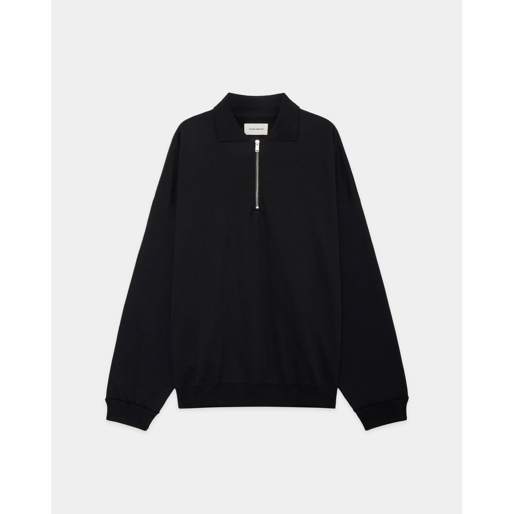 MARKAWARE Organic Cotton Heavy Fleece Half Zip Polo Huge Sweat マーカウェア 26ss スウェット｜maroon.webstore