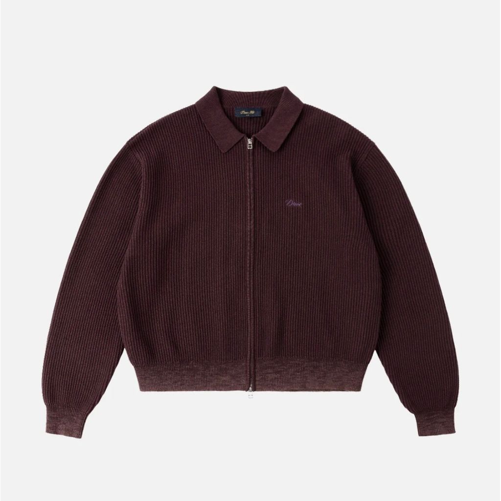 Dime Double Zip Knit|maroon.webstore