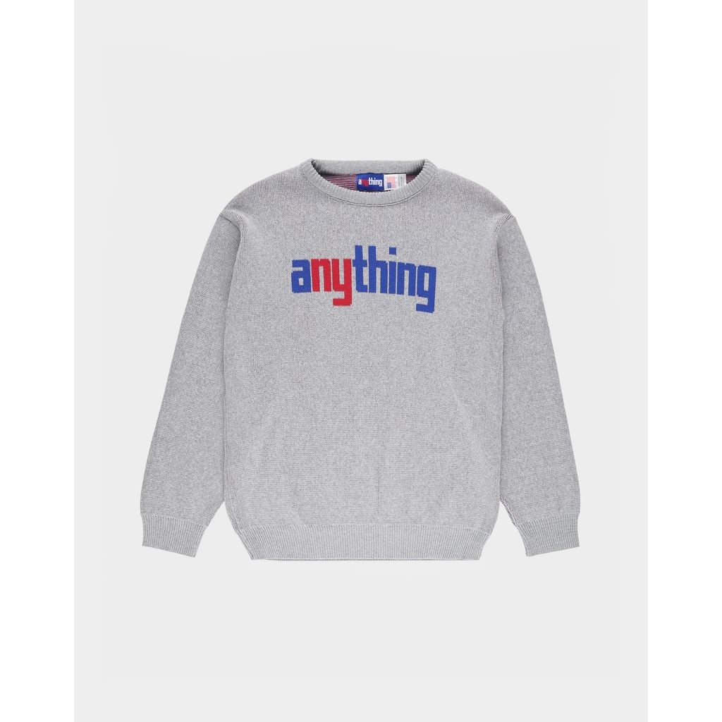 aNYthing Speedball Jaquard Knit Sweater - Heather Grey|maroon.webstore