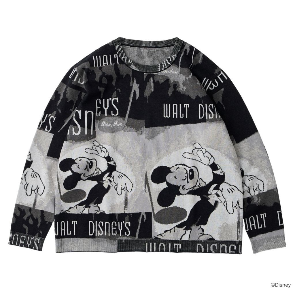 PORTER CLASSIC DISNEY VP / マイコン KNIT COLLECTION CREWNECK / MICKEY MOUSE