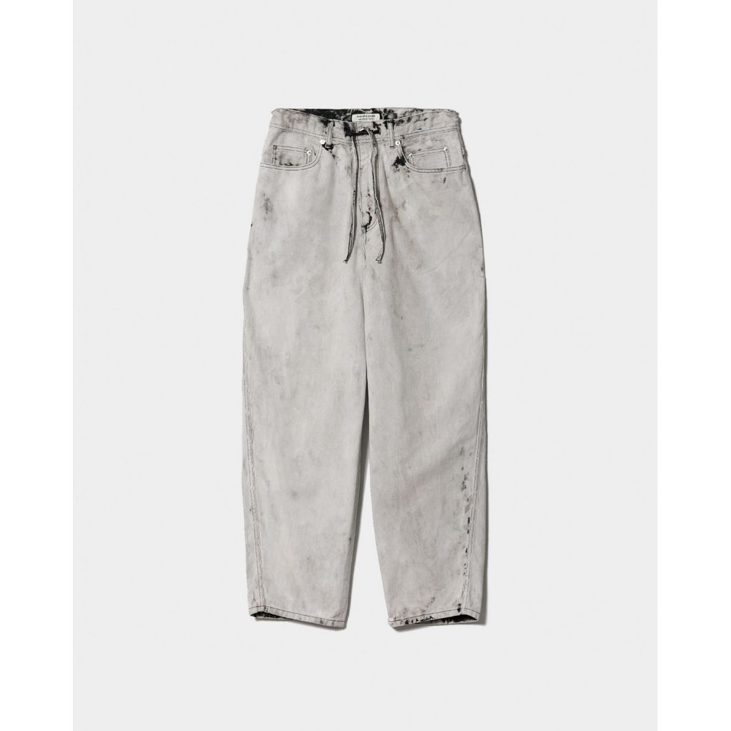 beautiful people left hand twill carved denim pants｜maroon.webstore